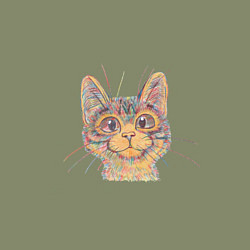 Свитшот хлопковый мужской A 018 Цветной кот, цвет: авокадо — фото 2