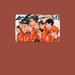 Свитшот хлопковый мужской Карасуно все в сборе Haikyuu волейбол, цвет: кирпичный — фото 2