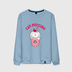 Свитшот хлопковый мужской Pink CatPuccino, цвет: мягкое небо