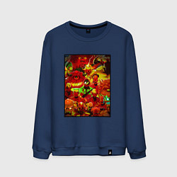 Свитшот хлопковый мужской DOOM POSTER ДУМ ПОСТЕР МОНСТРЫ, цвет: тёмно-синий