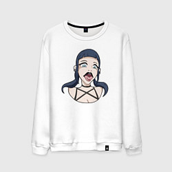 Свитшот хлопковый мужской Развратная машылка, цвет: белый