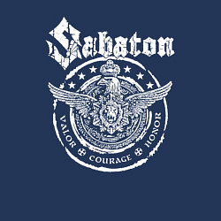 Свитшот хлопковый мужской Белый логотип Sabaton, цвет: тёмно-синий — фото 2