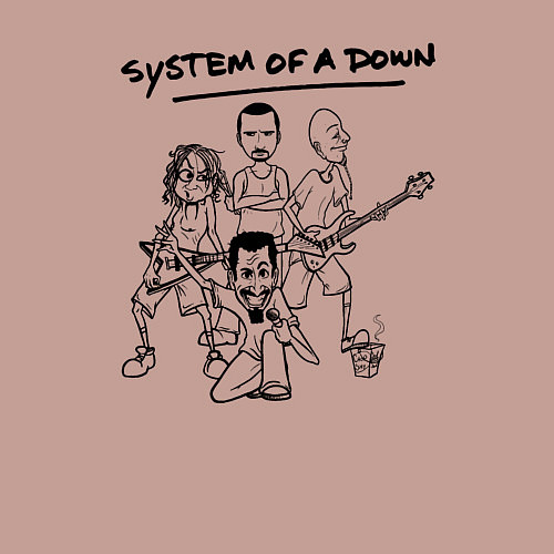 Мужской свитшот Арт на группу System of a Down / Пыльно-розовый – фото 3