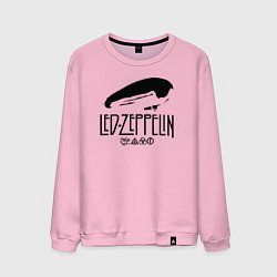Свитшот хлопковый мужской Дирижабль Led Zeppelin с лого участников, цвет: светло-розовый