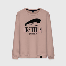 Свитшот хлопковый мужской Дирижабль Led Zeppelin с лого участников, цвет: пыльно-розовый