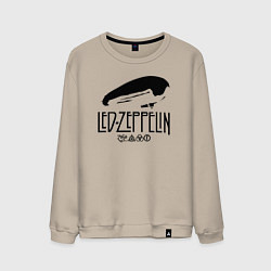 Свитшот хлопковый мужской Дирижабль Led Zeppelin с лого участников, цвет: миндальный