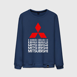 Свитшот хлопковый мужской MITSUBISHI МИЦУБИСИ МИТСУБИСИ МИЦУБИШИ LOGO STYLE, цвет: тёмно-синий