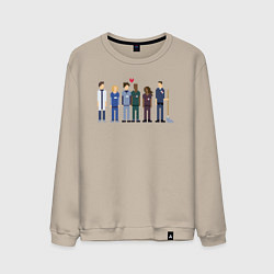 Свитшот хлопковый мужской SCRUBS pixels, цвет: миндальный