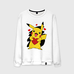 Мужской свитшот ПИКАЧУ И СЕРДЕЧКО POKENON PIKACHU LOVE
