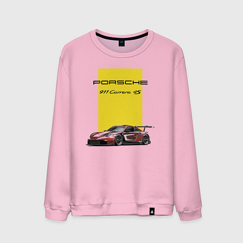 Мужской свитшот Porsche Carrera 4S Motorsport / Светло-розовый – фото 1