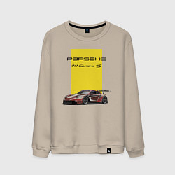 Свитшот хлопковый мужской Porsche Carrera 4S Motorsport, цвет: миндальный