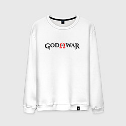 Свитшот хлопковый мужской GOD OF WAR LOGO BLACK RED, цвет: белый