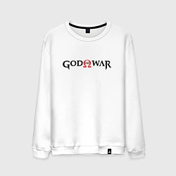 Свитшот хлопковый мужской GOD OF WAR LOGO BLACK RED, цвет: белый