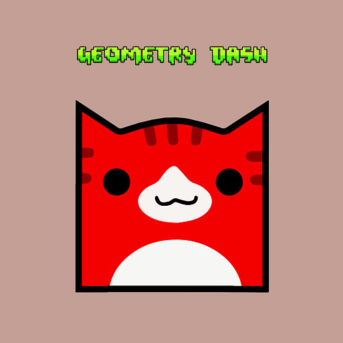 Мужской свитшот Geometry Dash: Cat Skin / Пыльно-розовый – фото 3