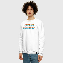 Свитшот хлопковый мужской Open Gamer, цвет: белый — фото 2