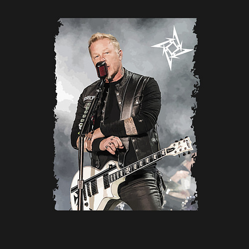 Мужской свитшот James Alan Hetfield - Metallica vocalist / Черный – фото 3
