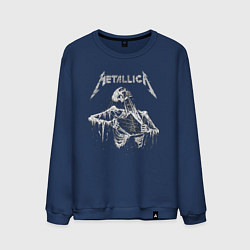 Свитшот хлопковый мужской Metallica - thrash metal!, цвет: тёмно-синий