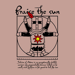 Свитшот хлопковый мужской Dark Souls - Praise the Sun!, цвет: пыльно-розовый — фото 2