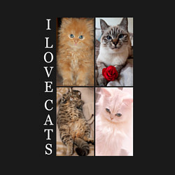 Свитшот хлопковый мужской I LOVE CATS Я ЛЮБЛЮ КОШЕК, цвет: черный — фото 2