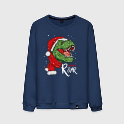 Свитшот хлопковый мужской T-rex Merry Roar, цвет: тёмно-синий