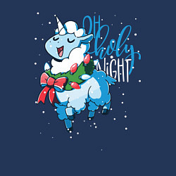 Свитшот хлопковый мужской Llama Oh holy night, цвет: тёмно-синий — фото 2
