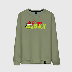 Свитшот хлопковый мужской Papa Grinch Family, цвет: авокадо