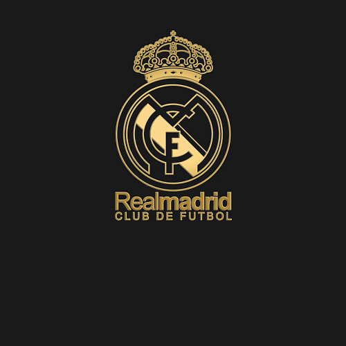 Мужской свитшот Real Madrid gold logo / Черный – фото 3