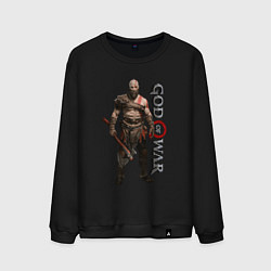 Свитшот хлопковый мужской КРАТОС, БОГ ВОЙНЫ GOD OF WAR, цвет: черный