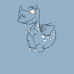 Свитшот хлопковый мужской Дракоша игривый, цвет: мягкое небо — фото 2