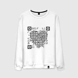 Свитшот хлопковый мужской QR Love, цвет: белый