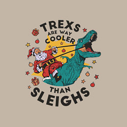 Свитшот хлопковый мужской T-Rex Christmas, цвет: миндальный — фото 2