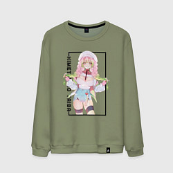 Свитшот хлопковый мужской Мицури Канродзи Клинок, рассекающий демонов, цвет: авокадо