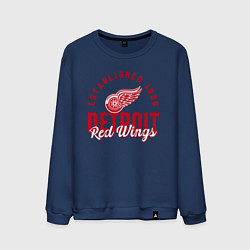 Свитшот хлопковый мужской Detroit Red Wings Детройт Ред Вингз, цвет: тёмно-синий