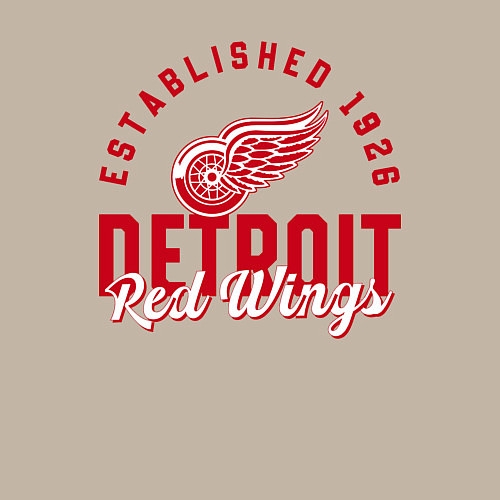 Мужской свитшот Detroit Red Wings Детройт Ред Вингз / Миндальный – фото 3