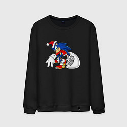 Свитшот хлопковый мужской Santa Claus Sonic the Hedgehog, цвет: черный