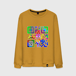 Свитшот хлопковый мужской Color QR, цвет: горчичный