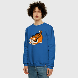Свитшот хлопковый мужской Милый тигренок cute tiger, цвет: синий — фото 2