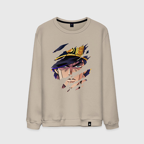 Мужской свитшот JOJOS BIZARRE ADVENTURE, ГЛАВНЫЙ ГЕРОЙ / Миндальный – фото 1