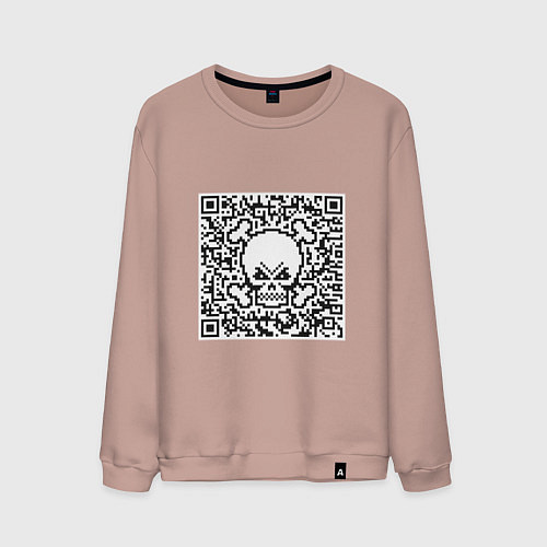 Мужской свитшот QR Skull / Пыльно-розовый – фото 1