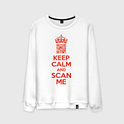 Мужской свитшот Keep calm and scan me - fuck off