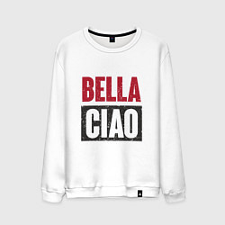 Свитшот хлопковый мужской Bella Ciao - Money Heist, цвет: белый