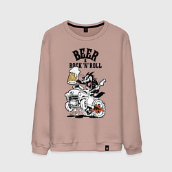 Свитшот хлопковый мужской Beer & RocknRoll, цвет: пыльно-розовый