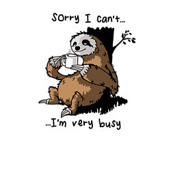 Свитшот хлопковый мужской Sorry I cant Im very busy, цвет: белый — фото 2