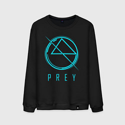 Свитшот хлопковый мужской PREY лого, цвет: черный