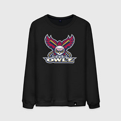 Свитшот хлопковый мужской Orem Owlz - baseball team, цвет: черный