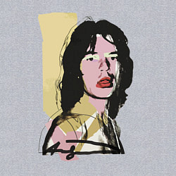 Свитшот хлопковый мужской Andy Warhol - Mick Jagger pop art, цвет: меланж — фото 2