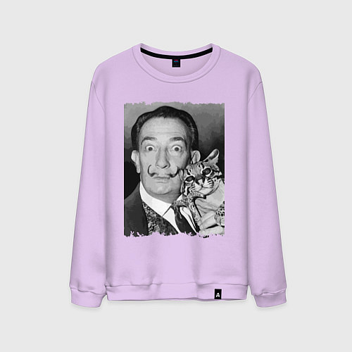 Мужской свитшот Salvador Dali & nice cat / Лаванда – фото 1