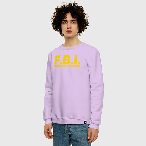 Мужской свитшот FBI Женского тела инспектор / Лаванда – фото 3