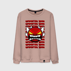 Свитшот хлопковый мужской GEOMETRY DASH КРАСНЫЙ ОГНЕННЫЙ ДЕМОН, цвет: пыльно-розовый