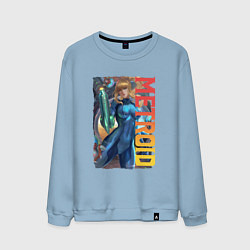 Свитшот хлопковый мужской Аран Metriod, цвет: мягкое небо